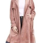 Oat Trench Coat Faux Suede Size Small NWT Pink Photo 0