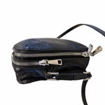Hobo Black Leather Crossbody Bag Double Zip Leaf Lined Small Photo 6