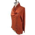YA Los Angeles  Cotton/Rayon Orange Asymmetrical Sweatshirt Jacket  Sz M Photo 1