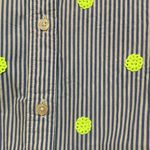Boden The Classic shirt Button Down long sleeve woman size 6 Petite neon sequin Blue Photo 3