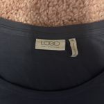 LOGO By Lori Goldstein Dress Sz M MIDI Maxi w/Chiffon Trim Black Quarter Sleeve Photo 1