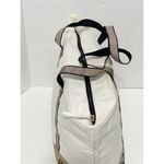 Victoria's Secret Victoria’s Secret Canvas Tote‎ Structured Shoulder Bag Gold Glitter Cream Color Photo 7