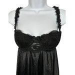 Vintage OLGA Nightgown Black 32 Full Length Underwire Lace Bra 92240 Nylon Photo 1