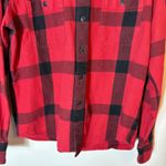 Madewell ‎ Buffalo Plaid Flannel Shirt Button Down Red Black Size Large Photo 2