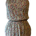 Halter Floral Open Back Romper Womens XS Green Photo 0