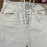 Off White Stretchy Lace Up Shorts Size 24 Photo 6