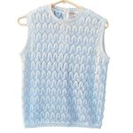 Vintage size 36 Montgomery Ward made in Japan knitted leaf pattern vest. White Size M Photo 3