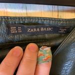 ZARA  Hunter Green Faux Leather Skirt Size M Photo 2