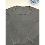 Brandy Melville  Ribbed Long Sleeve Top Henley Neckline Casual One‎ Size Photo 2