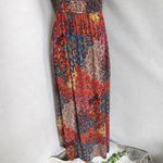 Dots Boho Print Multi Color Maxi Dress Red Size L Photo 2