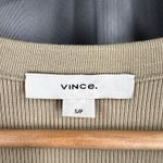 Vince Ribbed Stretch Knit Tank Top Beige Sleeveless Shirt Size S New Photo 2