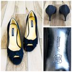 American Living Consuelo Black Open Toe Bow Tie Fabric Heels, sz. 7 Photo 2