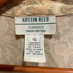 Beautiful vtg 80s peaches and cream paisley silk shawl collar blouse Austin Reed Tan Size 16 Photo 7