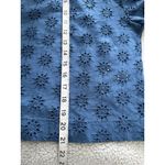 Madewell  Embroidered Wide-Sleeve Boxy Crop Tee Crewneck Blue Size M Photo 8