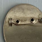 Unique Vintage Brooch Signed Japan White Enamel W Etched Niello Dancer Photo 7