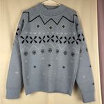 Peruvian 100% baby alpaca.Women's Blue Patterned Sweater Size XL Photo 0