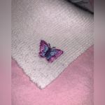 Vintage Morning Sun Butterfly Grahic Tee Shirt Peter Pan Collar Medium M Pink Photo 5