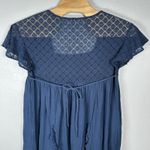 Free People NEW  Bring The Romance Navy Blue Midi Maxi Dress Handkerchief Hem Med Photo 6