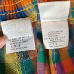 Vintage TanJay Rainbow Checkered Gingham High Rise Pleated Shorts Colorful Plaid Blue Size XS Photo 14