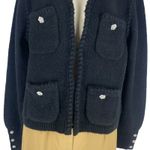 J.Crew Odette Sweater Lady Jacket with Jewel Buttons Black Size M Photo 4