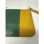 Fossil  Sydney Top Zip Leather Pouch Slim 7"x5" Wallet Coin‎ Purse Yellow Green Photo 6