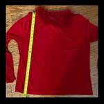 Carol Rose red longsleeves with feather collar blouse size 2X Photo 7