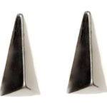 Sam Edelman NEW - Silver Geometric Triangle Stud Earrings Trendy Modern Minimalist Photo 0