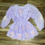 Love Shack Fancy  x Free People Bridgely
Lilac Purple Embroidered Chiffon Mini Photo 3