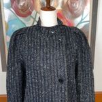 Darling Vintage 1980s New York Girl Striped Wool Tweed Coat! Photo 3