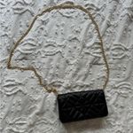 Black Leather Gold Chain Purse Photo 1