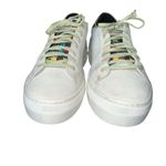 P448 John Low Top Leather Sneakers Women’s 39 8.5 White Gold Metallic Italy Made Photo 2