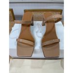 By Far Tanya Nude Patent Leather Heels Size EU 38 US 8 NIB Slip On Style Glam Tan Photo 4