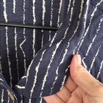 John Mark EUC  Striped Button Front Lagenlook Artsy Top Navy Cream Size 2X Photo 6