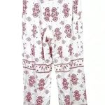 Anthropologie  Ett Twa‎ White And Red Embroidered Jadida Cropped Pant Photo 2