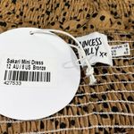 Princess Polly NEW  Tan Black Cheetah Silk Satin Ruffle Mini Bodycon Dress Size 8 Photo 3