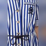 Tommy Hilfiger RTR Tie Waist Pyjama Shirt sz14 xl blue white stripe short sleeve Photo 2