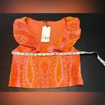 ZARA  Orange and Pink Patterned Sleeveless Top size L NWT Photo 7
