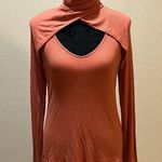 Venus Orange Open Neck Turtleneck Sweater Photo 0
