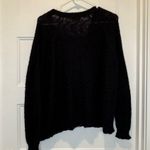Silence + Noise 5/$20 Black Knit V Neck Zip Up Sweater Top Size S Photo 3