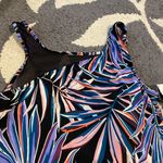 Aqua Green Asymmetrical Mesh Tankini Top - ® Multi Photo 7