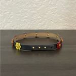 Rustic Cuff Gunmetal Leather Multi Color Flower Choker Necklace Photo 2