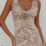 Here Comes the Sun Stunning  Velvet Beige Midi Dress Size XS NWT Photo 0