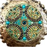 ORIT SCHATZMAN Sterling Silver 925 blue Swarovski Crystal Necklace Gold Photo 7