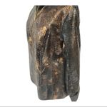 Reversible Faux Black Leather Moto & Animal Print Lightweight Jacket Black Size M Photo 8