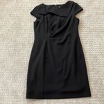 Tahari  Arthur S. Levine Black Cap Sleeves Seam Ascent Sheath Dress Photo 4
