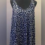 First Love - Navy and White Leopard Tank Top Size 3X Photo 1