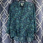 Tacera Green Blue Blouse Photo 1