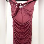 House Of CB  London Tiggy Wine Off Shoulder Ruched Front Bardot Dress Photo 8