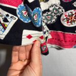 VTG Poker Chips Cards Novelty‎ Top Womens L Colorful Sequins Casino Art to Wear Black Size L Photo 3