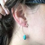 Handmade ⚡️flash sale!⚡️sterling silver turquoise hoops Photo 0